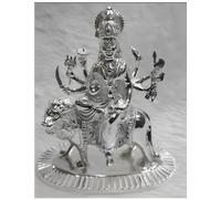 Ganesha Arts Ambe MATA Idol en plata pura 925/Durga Maa estatua en plata hindú dios religioso escultura (1.50 pulgadas (40 GMS))
