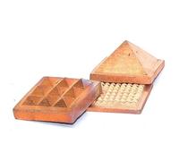 Ganesha Arts Pirámide de deseos, pirámide de cobre, 3 capas, 3,8 cm de tamaño con 91 pirámides para Vastu y Feng Shui