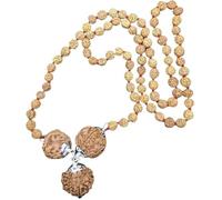 Ganesha Arts Rudraksha Combinación para la creatividad 4,6,8 Mukhi Nepal en colgante de plata con Rudraksha Mala (coleccionista), coleccionista, madera, sin piedras preciosas
