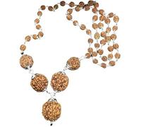 Ganesha Arts Rudraksha Combinación para la salud 3,3,5,5,5 Mukhi Nepal en colgante de plata unida en plata pura Mala (grande), 0, madera, sin piedras preciosas, 0, Madera, No es una piedra preciosa
