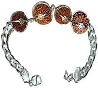 Ganesha Arts Rudraksha Combinación para riqueza 7, 9, 11, 13 Mukhi Nepal en pulsera de plata pura certificada (grande), 0, madera, sin piedras preciosas, 0, Madera, No es una piedra preciosa