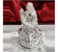 Ganesha Arts Sai Baba Idol en plata pura 925/Shirdi SaiBaba estatua en plata hindú religión dios ídolo escultura estatua 1.30 pulgadas (20 GMS)