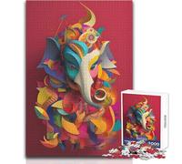 Ganesha, Dios del Arte, Rompecabezas de 1000 Piezas para Adultos, Juego Creativo de resolución de Problemas, Idea de Regalo Memorable y conmovedora, Tamaño 38x26cm