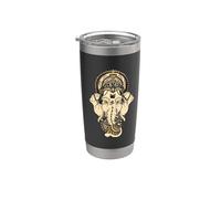Ganesha Dios hindú Hinduismo Yoga India Bali Lover Yogi Regalo Vaso térmico de acero inoxidable de doble pared