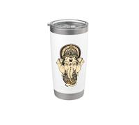 Ganesha Dios hindú Hinduismo Yoga India Bali Lover Yogi Regalo Vaso térmico de acero inoxidable de doble pared