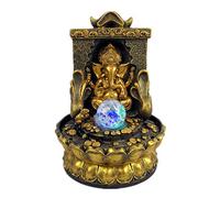 Ganesha - Fuente de agua para interiores, estatua de Buda de elefante, fuente de mesa con bola rodante, fuente zen para decoración del hogar, oficina, dormitorio, escritorio (estilo 2)