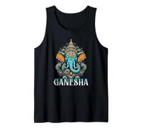 Ganesha Hindú Elefante Dios Amantes del Yoga Arte Divino Espiritual Camiseta sin Mangas