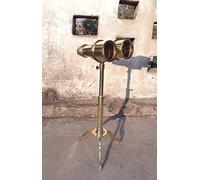 Ganga Nautical Binoculares de latón estilo antiguo 8X con soporte monocular monocular con soporte telescópico