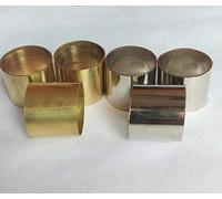 Ganga Nautical Lote de 6 casquillos de latón macizo y plata con forma de anillo y eje para caminar, accesorios para palos de madera, bastón para caminar