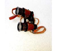 Ganga Nautical Prismáticos primitivos de latón de estilo antiguo de 4 pulgadas con cubierta de seguridad de cuero que lo hacen más atractivo y único, telescopio de regalo vintage, ideal para regalar