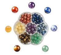 Gangganghao 140pcs 7 Chakra Natural Stone Round Beads Crystals Healing Healing Genuine Real Stone Diy Charm Beading para collar para pulseras Pendien