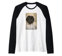 Gangsta Kitty Gangster Black Cat Meme Funny Cats Gang Humor Camiseta Manga Raglan