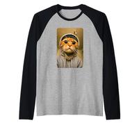 Gangsta Kitty Gangster Cat Meme Funny Cats Gang Humor Camiseta Manga Raglan