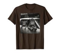 Gangster Cat Meme Funny Cats Gang Humor Camiseta, Hombre, Marrón, 3XL