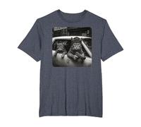 Gangster Cat Meme Funny Cats Gang Humor Camiseta, Hombre Tallas Grandes, Azul Jaspeado, 6X Alto