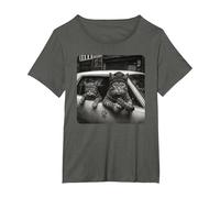 Gangster Cat Meme Funny Cats Gang Humor Camiseta, Mujer Tallas Grandes, Asfalto, 1XL Grande