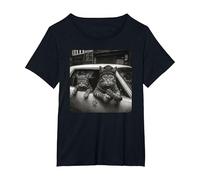 Gangster Cat Meme Funny Cats Gang Humor Camiseta, Mujer Tallas Grandes, Negro, 1XL Grande