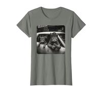 Gangster Cat Meme Funny Cats Gang Humor Camiseta, Mujer, Verde Militar Jaspeado, L