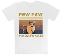 Gángster Gato Camiseta Blanca para Niños Camiseta De Manga Corta para Niños Kids White tee Children Short Sleeve T-Shirt