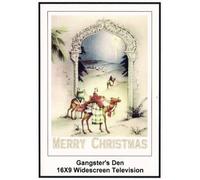 gangster's Den: 16x9 Widescreen TV.: Greeting Card: Merry Christmas