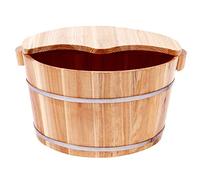 GANGUIO Pedicura Piscina de Madera Pies Baño Pies Baño Pies Lavarse Con Tapa Perlas De Masaje Barril De Pedicura Baño Saludable, C-21 cm