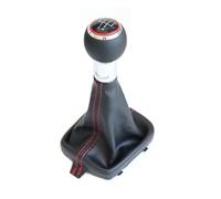 gangxiao Pomo de Palanca Palanca De Cambio Marchas Cuero Manual Línea Roja 6/5 Velocidades Bota para Audi A3 S3 8P 2003-2013(5 Speed)