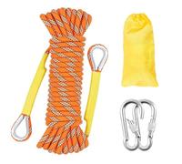 Gangying Cuerda de Escalada 12mm al Aire Libre Cuerda de Escalada estática de 40m Cuerda de Seguridad Escalada Cuerda de Escape con 2 mosquetones para Fuego Alpinismo Camping Naranja