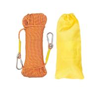 Gangying Cuerda de Escalada 8mm al Aire Libre Cuerda de Escalada estática de 15m Cuerda de Seguridad Escalada Cuerda de Escape con 2 mosquetones para Fuego Alpinismo Camping Naranja