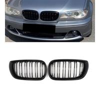Gangying E46 Rejilla de riñón Delantero para BMW Serie 3 E46 325Ci 330Ci 2D Coupé Parrillas Negro Brillante Listón Doble 2 Puertas LCI Facelift 2002 2003 2004 2005
