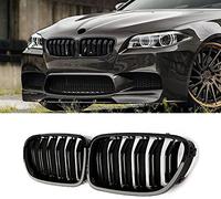Gangying F10 Rejilla De Radiador para BMW Serie 5 F10 F11 M5 Parrilla F10 F11 riñones Serie 5 Doble Negro 2010-2017