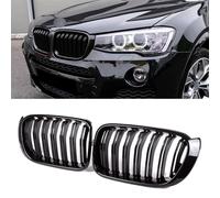 Gangying F25 Rejilla De Radiador para BMW Serie X3 X4 F25 F26 Parrilla F25 F26 riñones SerieX3 X4 Doble Negro 2014 2015 2016 2017 2018