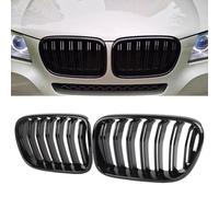 Gangying F25 Rejillas, rejilla frontal para BMW Serie X3 X4 F25 F26 Negro Brillante Parrilla de doble 2010 2011 2012 2013