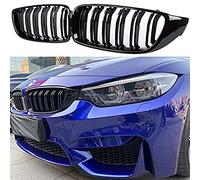 Gangying Rejilla F32 para BMW Serie 4 F32 F33 F36 (2014-2019) F82 M4 F80 M3 (2015-2019) (juego de 2 rejillas ABS negras de doble aleta)