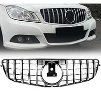 Gangying W204 Rejilla Frontal para Mercedes Clase C C180 C200 C250 C300 C350 C400 GTR GT Parrilla Negro Brillante 2008-2014 (no adecuado para 63, sin cámara)