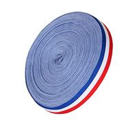 GANGYUAN Cinta decorativa de nailon tricolor, 10 m, color rojo, blanco y azul, para artes y otras celebraciones nacionales (10 m x 25 mm)