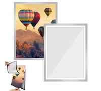 GANILITY Diamond Painting Marco, 2 Piezas 30 x 40 cm Marco de Foto Magnético Autoadhesivo, Conjunto de Marcos Magnéticos, para Casa, Pared, Puerta, Nevera(Plata)