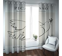 GaNkas Pablo Picasso Cortinas Habitación Oscurecimiento Cortinas Térmicas Aisladas Moderno Minimalista Patrón Cortinas 2 Paneles Set Hotel Estilo Cortina H260xB140