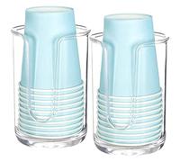 GANMEI Portavasos de baño de acrílico para vaso de papel desechable, soporte para vasos de enjuague bucal para mostrador de habitación de invitados de baño