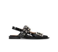 Ganni - Bailarinas Negras de Charol con Estampado de Cocodrilo - Shoes - Mujer - Negro - 36 EU -