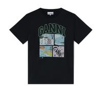Ganni - Basic Cotton Jersey Bear Comic Teddy - Tops - Mujer - Negro - S -