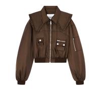 Ganni- Cazadora Bomber de Nailon Duquesa- Jackets- Mujer- Negro- S- Cazadora Bomber de Nailon Duquesa