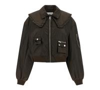 Ganni- Chaqueta Bomber de Nailon Duquesa- Jackets- Mujer- Marrón- S- Chaqueta Bomber de Nailon Duquesa