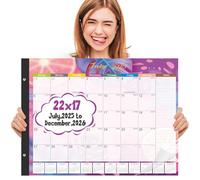 Gannyfer Calendario de escritorio grande de 2025 a 18 meses, enero de 2025 a junio de 2026, calendario de escritorio de 22 x 17 pulgadas, suministros de oficina, perfecto para planificar y organizar