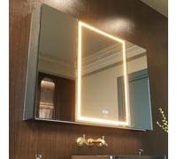 GANPE Gabinete de Espejo de baño de iluminación led, con Enchufe y USB, Gabinete de Aluminio a Prueba de Niebla y Ajuste de Color, antioxidante y fácil de Instalar(100 x 70 cm)