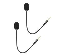 GANPUB 2 micrófonos de auriculares de 3,5 mm, micrófono negro ajustable de 360 grados, conector flexible de 360 grados, controlador de auriculares Z5a5 combinado, micrófono de juego de 3,5 mm a