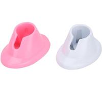 GANPUB 2 soportes para botellas de esmalte de uñas de goma suave rosa y blanco, soporte de esmalte de uñas, organizador de arte de uñas, herramientas de manicura para salón de arte de uñas, diseño