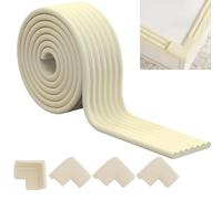 Gansdnek Protector de Bordes de Espuma para Bebé, 2M X 8CM Protector de Esquina de Borde a Prueba, Protección de Cantos Autoadhesiva con 4 Protectores Adhesivos para Cama, Escritorio, Muebles