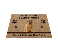 Ganshan Bi Alfombrilla de bienvenida personalizada de Bruselas Griffon perro divertido patas de mascotas felpudo bienvenido a la casa del perro regalo para los amantes de los perros 60 cm x 40 cm