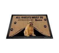 Ganshan Bi Divertido Bruselas Griffon Perro Perro Bienvenido felpudo Todos los huéspedes deben ser aprobados alfombra de piso personalizado felpudo decoración del hogar regalo para amantes de los