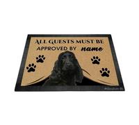 Ganshan Bi Divertido Cocker Dog Bienvenido felpudo Todos los huéspedes deben ser aprobados felpudo personalizado felpudo decoración del hogar regalo para amantes de los perros 27.5 "x 17.7 pulgadas,